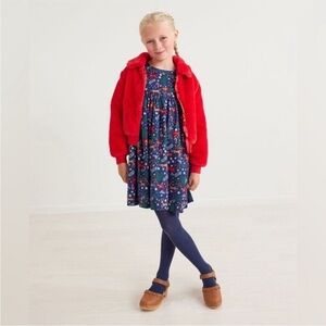 Hanna Andersson- Red Faux Fur Bomber Jacket